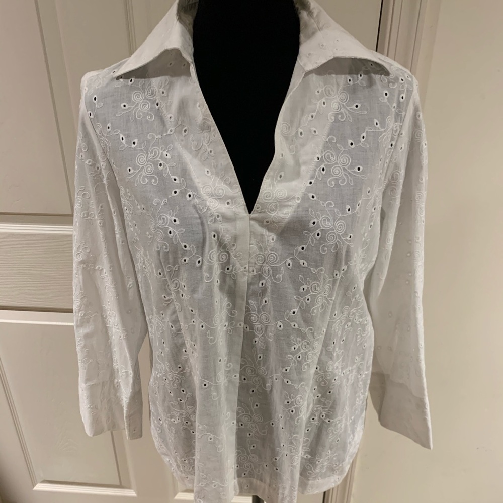 Finley white embroidered top